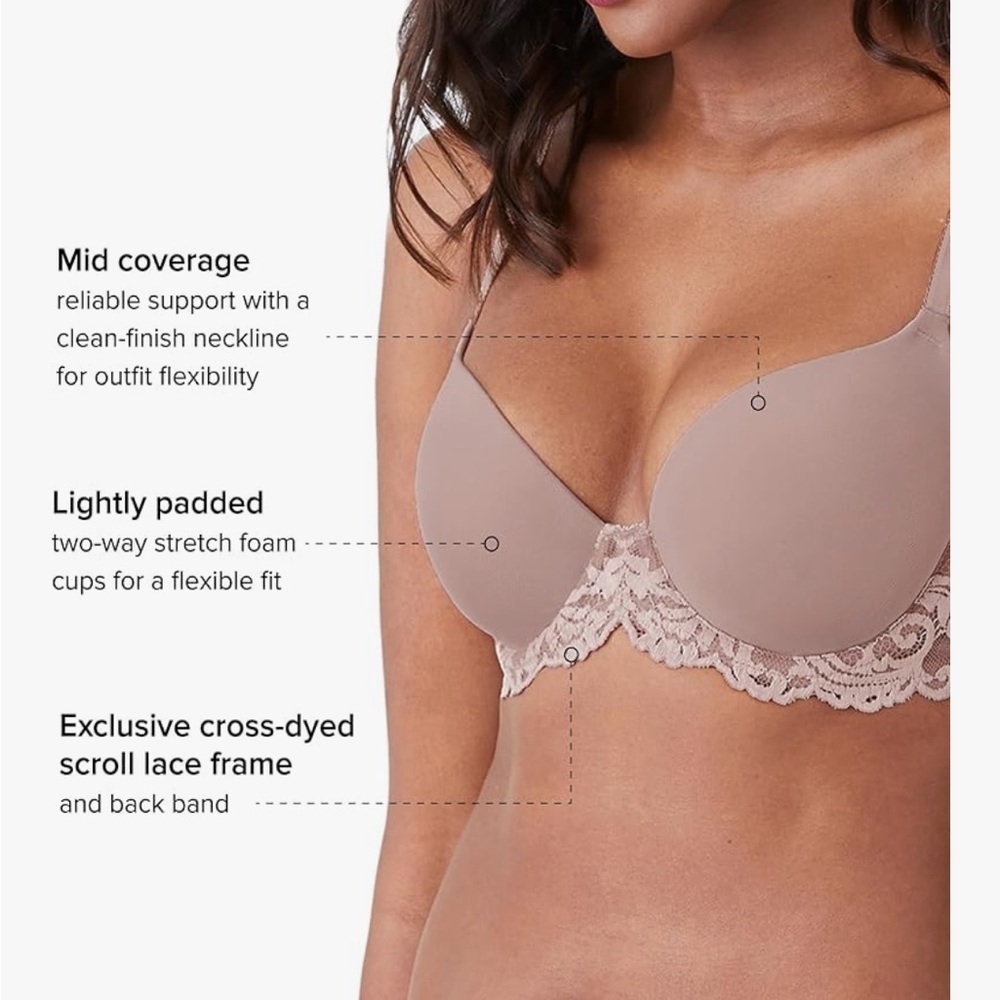 NWT Wacoal Bra size 40DDD Cafe Au Lait Women's Instant Icon Contour Bra - Picture 4 of 7
